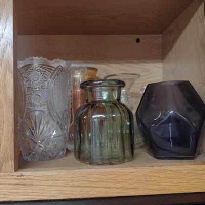 Collection of Vases- Art Glass, Pottery, Crystal, etc.