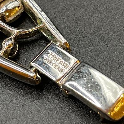 Blue stone and silver tone Trifari necklace and bracelet