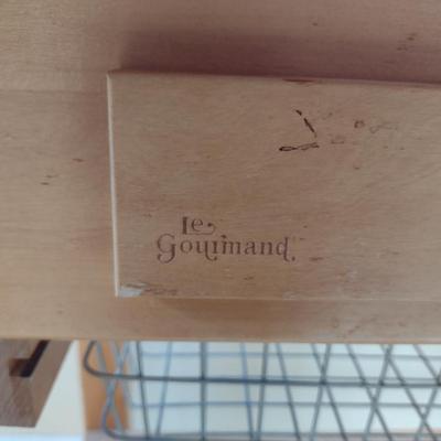 Le Gourmand Butcher Block Top Kitchen Island on Casters- Approx 36" x 24" x 36" Tall