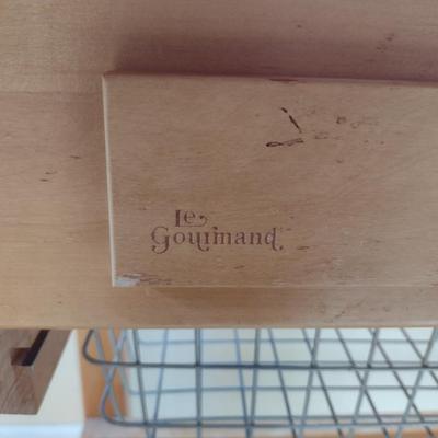 Le Gourmand Butcher Block Top Kitchen Island on Casters- Approx 36" x 24" x 36" Tall