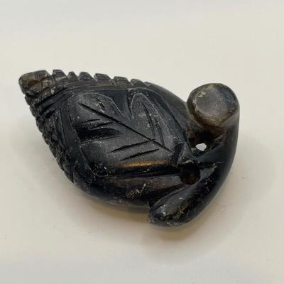 Soapstone carved pendant and agate bracelet