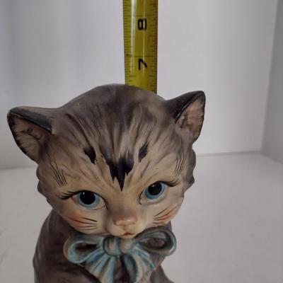Vintage Lefton China Ceramic Kitten Coin Bank