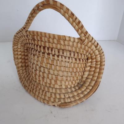 Sweet Grass Woven Basket Wall Hanging