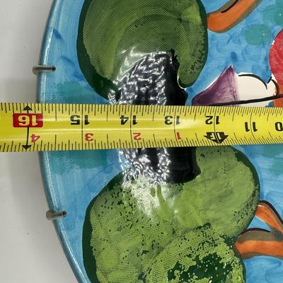 Sara Italian Pottery Hand Painted Wall Hanging Plate