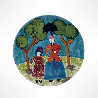 Sara Italian Pottery Hand Painted Wall Hanging Plate