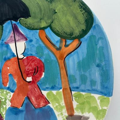 Sara Italian Pottery Hand Painted Wall Hanging Plate