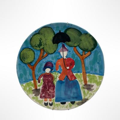 Sara Italian Pottery Hand Painted Wall Hanging Plate