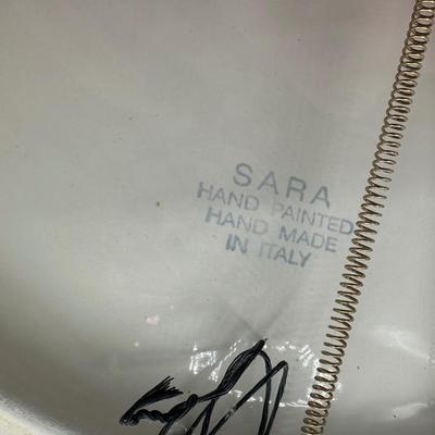 Sara Italian Pottery Hand Painted Wall Hanging Plate