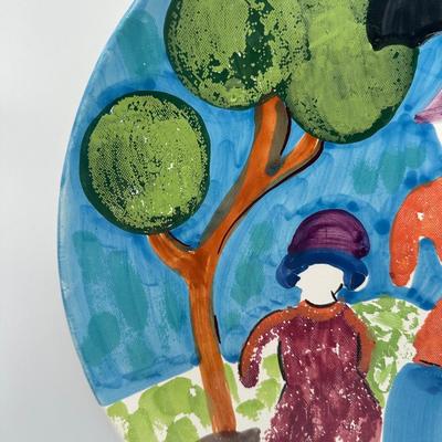 Sara Italian Pottery Hand Painted Wall Hanging Plate