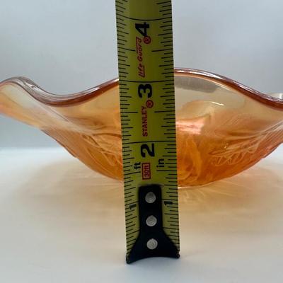 Antique Carnival Glass Ruffled Bowl
