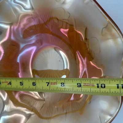 Antique Carnival Glass Ruffled Bowl
