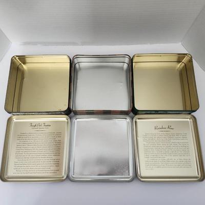 Lot of 3 Byrd Cookie Company Collectible Vintage Tins Chocolate Mint Cookies Forsyth Park Fountain Rainbow Row