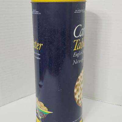 Carr’s Table Water Biscuits Tall Cylindrical Tin Queen Elizabeth The Queen Mother Crest