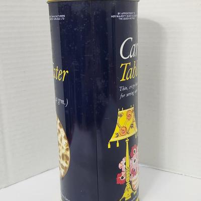Carr’s Table Water Biscuits Tall Cylindrical Tin Queen Elizabeth The Queen Mother Crest