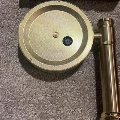 Benchmark Germany Brass World Time Quartz Clock No. 7628 w/ Papers & Engraving Plate