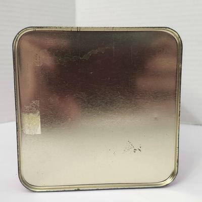 Salerno Golden Goodness Biscuit Tin Tall Red Metal Canister 50 Years Anniversary Child Artwork