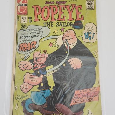 Vintage Popeye the Sailor Comic Book Charlton Comics No. 122 October UK 6p Meet Toar