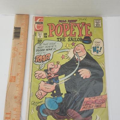 Vintage Popeye the Sailor Comic Book Charlton Comics No. 122 October UK 6p Meet Toar
