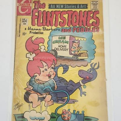 The Flintstones and Pebbles Charlton Comics No 6 Sept Issue Hanna Barbera Ice Cream Cover
