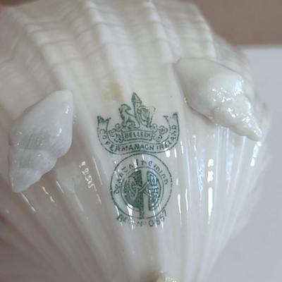Beleek Irish Pottery Seashell Design Cup and Saucer