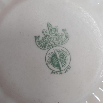 Beleek Irish Pottery Seashell Design Cup and Saucer