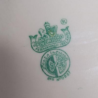 Beleek Irish Pottery Leaf Plate- Set of Two