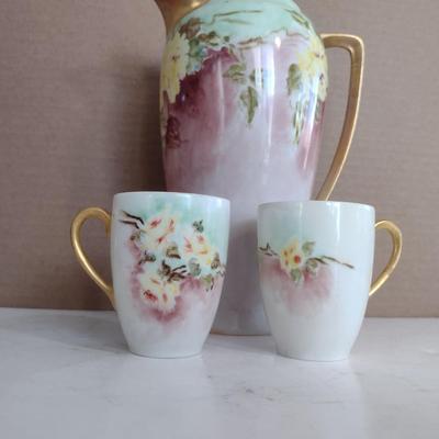 Thomas Sevres Bavaria Chocolate Pot with Two Cups