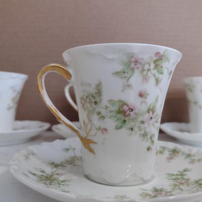 Haviland France Tea Cups with Saucers- Four Sets