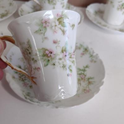 Haviland France Tea Cups with Saucers- Four Sets