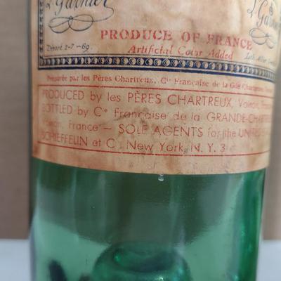 Pair of Vintage L. Garnier Chartreuse Liqueur Bottles- Marked 1-7-69