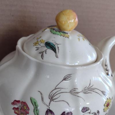 Spode Copeland Teapot, Cream Pitcher, and Covered Sugar Bowl