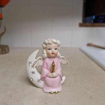 Vintage Pink Ceramic Angel
