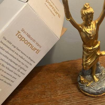 BAPS Official Shri Nilkanth Varni Tapomurti Statue - 6" Gold Murti in Original Box - Akshardham