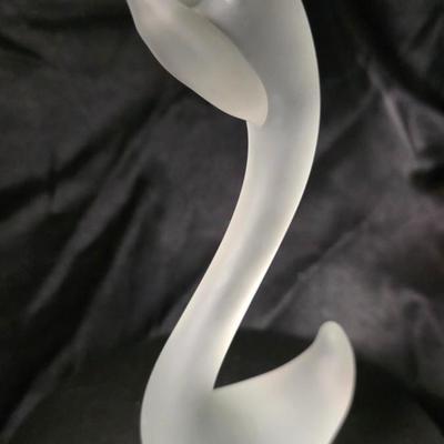 Vintage Frosted Art Glass Swan Figurine – Mid-Century Modern Style Decorative Sculpture