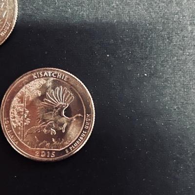 TEN 2015 UNCIRCULATED STATE PARK COMMEMORATIVE QUARTERS FROM DENVER AND PENNSYLVANIA MINTS