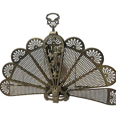Vintage Brass Fireplace Fan Screen