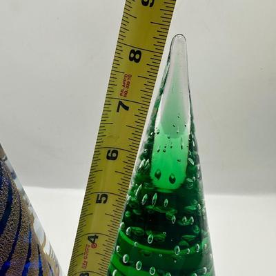 Pair of Art Glass Christmas Trees — Murano ‘Made in Italy’
