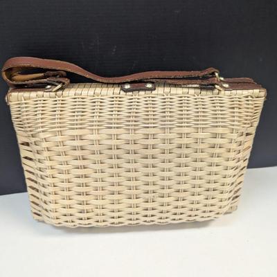 Wicker Purse w/ Leather Accents