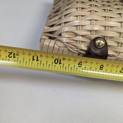 Wicker Purse w/ Leather Accents