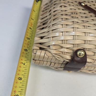 Wicker Purse w/ Leather Accents
