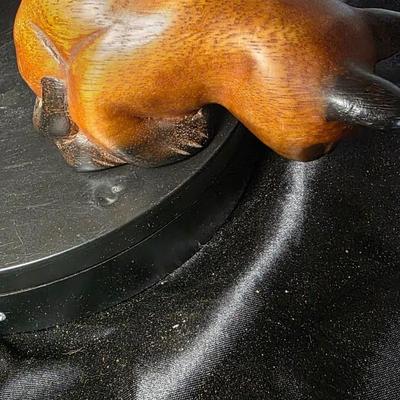 Hand-Carved Wooden Cat Shelf Sitter Figurine | Artisan Folk Art Home Decor