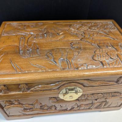 Asian Chinese Hand Carved Nesting Jewelry Chests