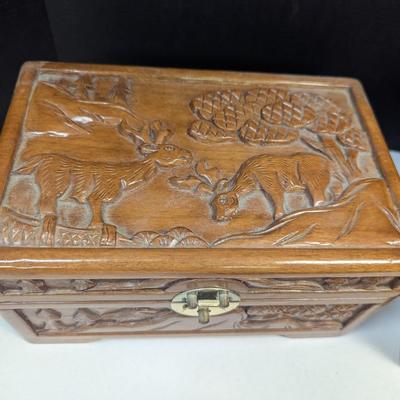 Asian Chinese Hand Carved Nesting Jewelry Chests