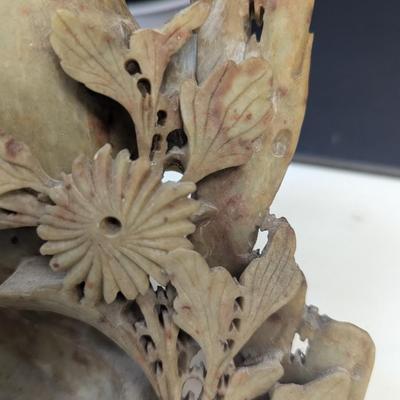 Antique Chinese Hand Carved Soapstone Statue