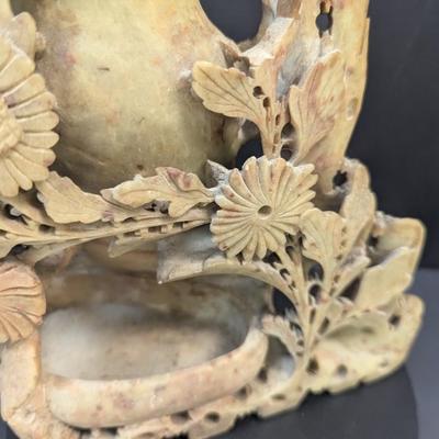 Antique Chinese Hand Carved Soapstone Statue