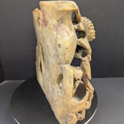 Antique Chinese Hand Carved Soapstone Statue