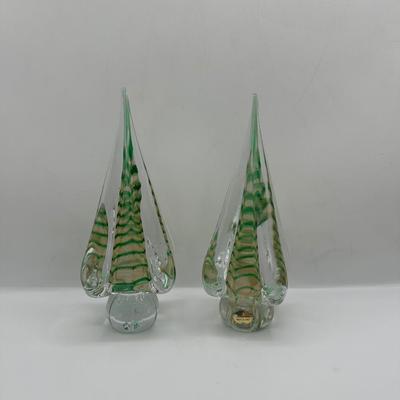 Pair of Murano Art Glass Tree Sculptures