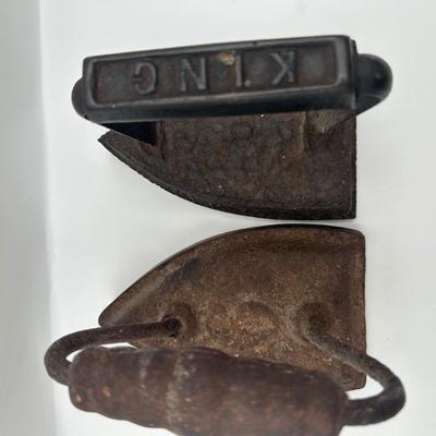 Pair of Antique Cast Iron Irons