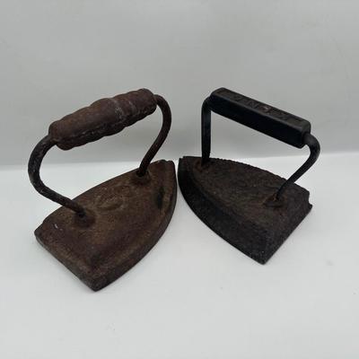 Pair of Antique Cast Iron Irons