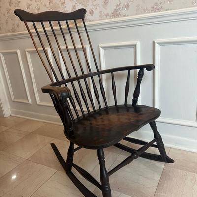 Windsor-Style Wooden Rocking Chair